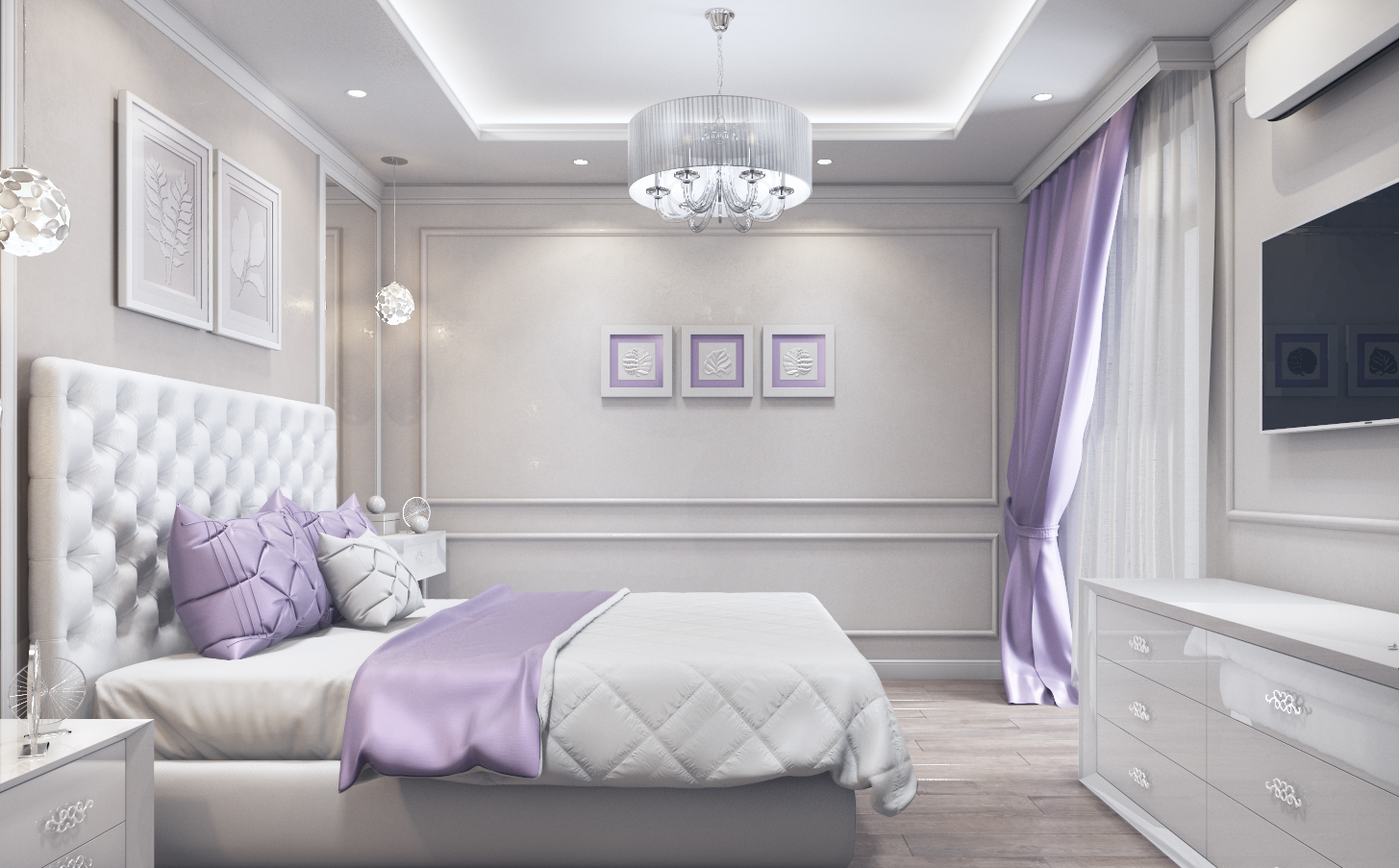 Сиреневая Спальня Дизайн Фото